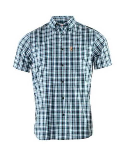 Fjallraven Blue Övik Short-sleeved Shirt for men