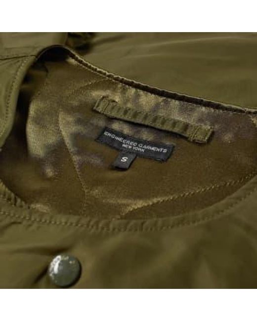 Cover Vest Olive Flight Satin 1 di Engineered Garments in Green da Uomo