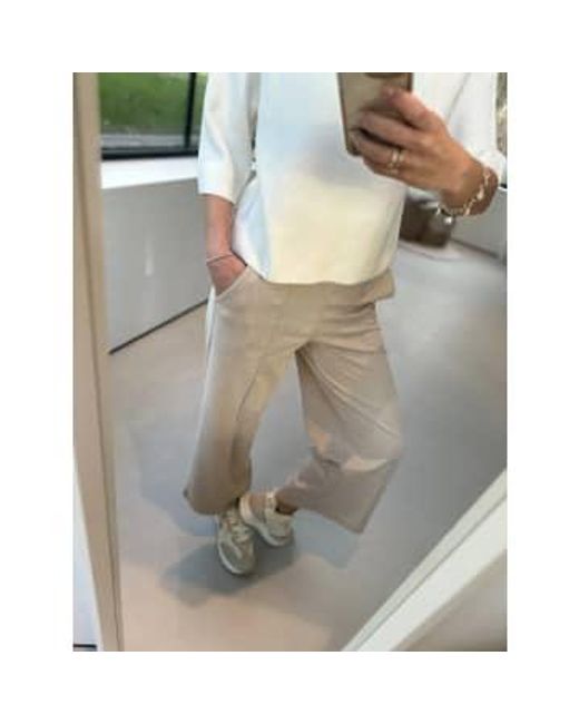 Ichi White Kate Pique Pa2 Trousers