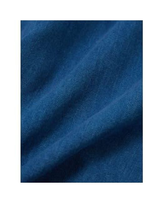 Universal Works Blue Veste Tie Front Herringbone Washed for men