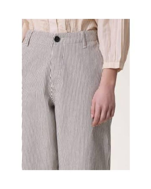 Leon & Harper Natural Armina Stripe Trousers 34