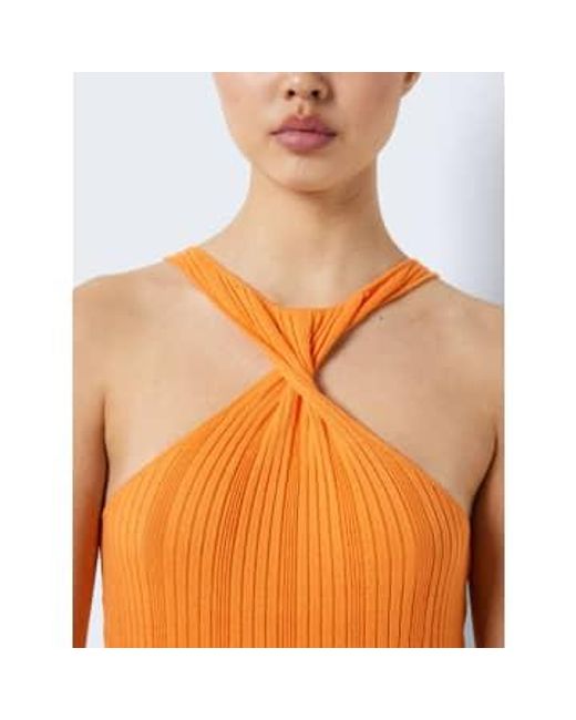 Noisy May Orange Laut kann sich vorderen Neckholder -Kleid verdrehen