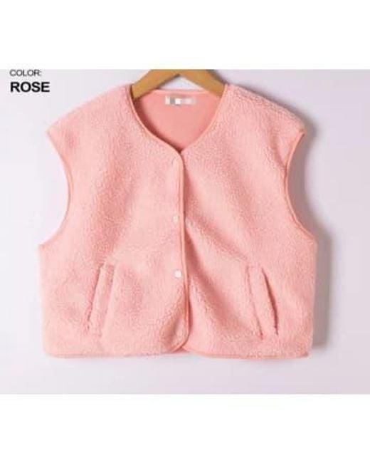 Graciela Baby Fleece Waistcoat Gillet One Size di Anorak in Pink