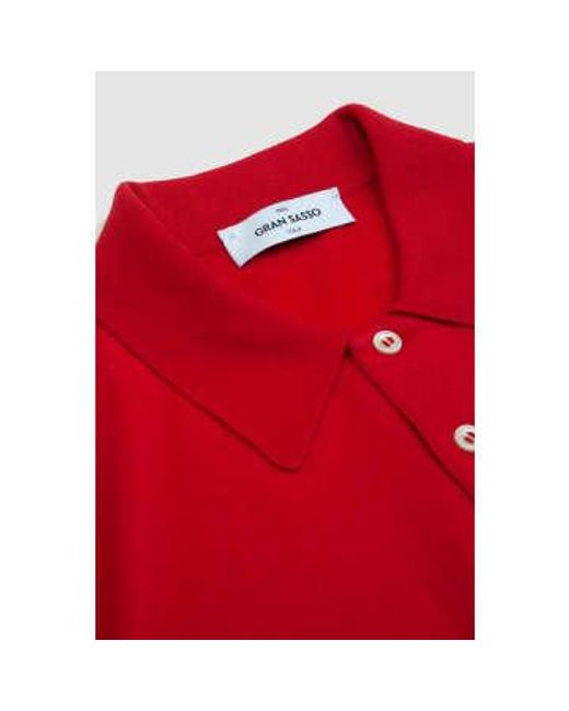Gran Sasso Red Fresh Cotton Polo Shirt 50 for men
