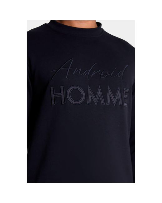 Android Homme Embroidered Crew Sweatshirt Black in Blue for Men | Lyst