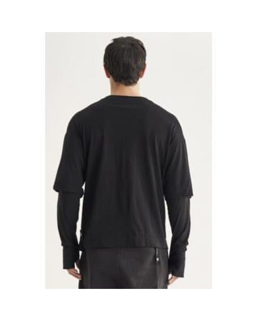 Transit Black S Cotton Jersey Oversize T Shirt With Double Sleeve M for men