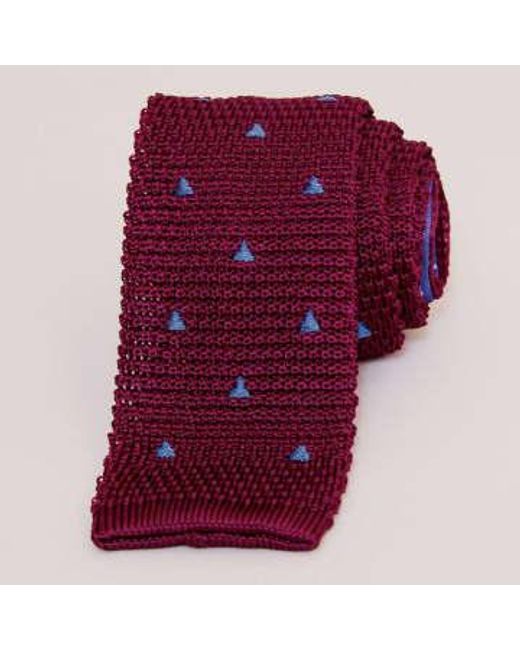 40 Colori Embroidered Triangles Silk Knitted Tie for men