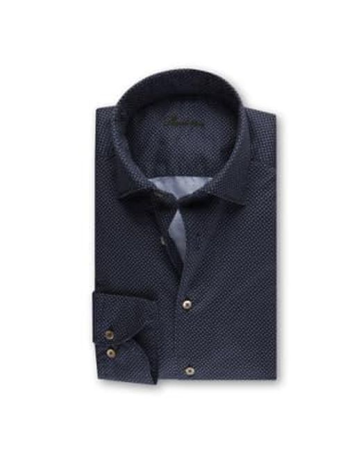 Stenstroms Marineblau slimline casual musted shirt in Blue für Herren