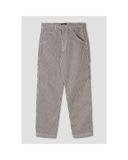 Stan Ray Gray Striped Trousers 28 for men