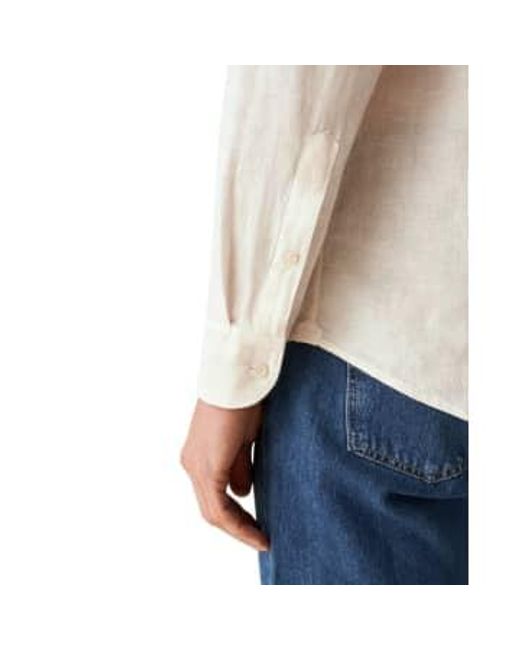 Off Contemporary Fit Linen Twill Shirt 10000470900 di Eton of Sweden in White da Uomo