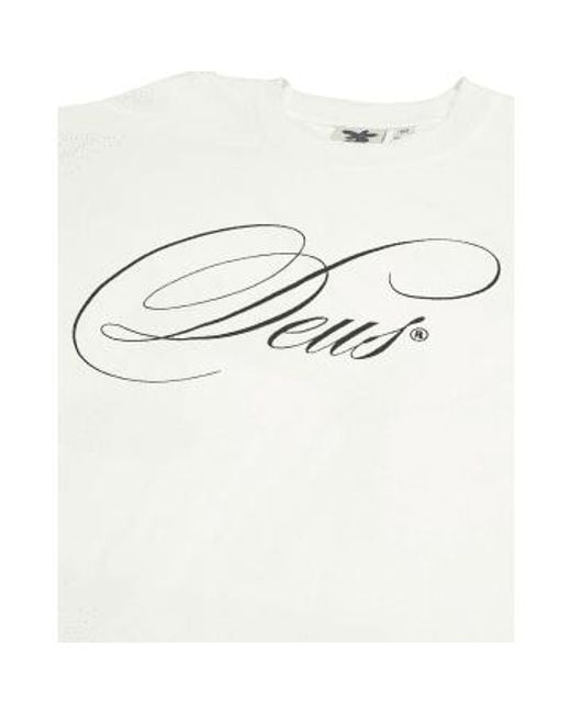 Deus Ex Machina White Caution Oversized Short-sleeved T-shirt for men