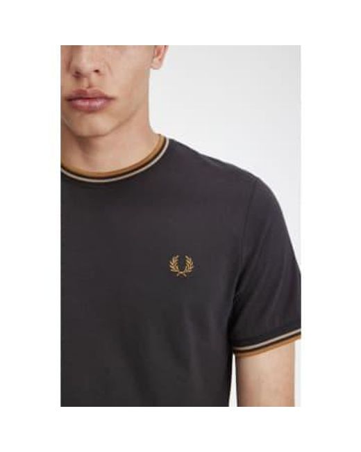 Fred Perry Twin Tipped T-Shirt in Black für Herren