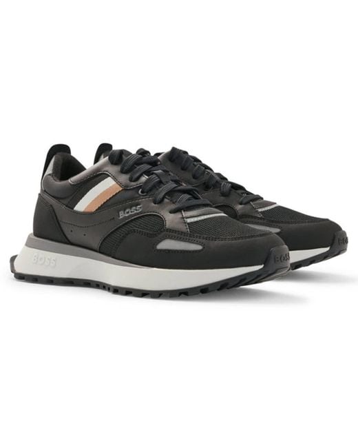 BOSS by HUGO BOSS Jonah Runner Mx Trainers in Black | Lyst