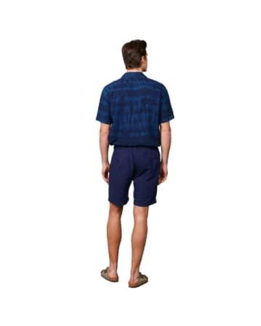 Hartford Blue Tank Linen Shorts for men
