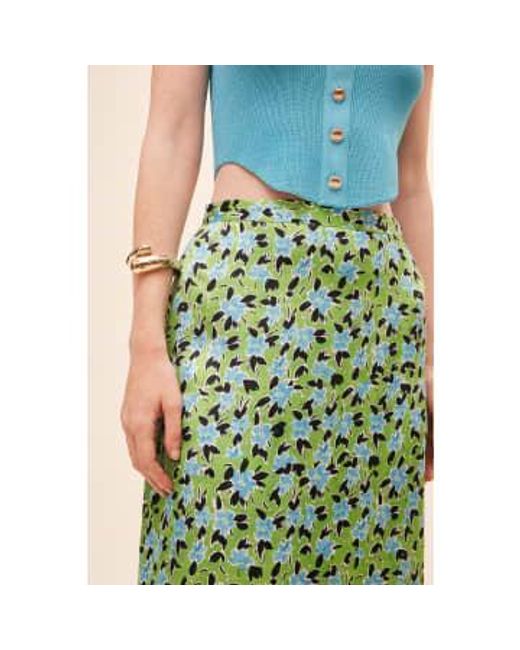 Suncoo Green Fabiola Print Skirt