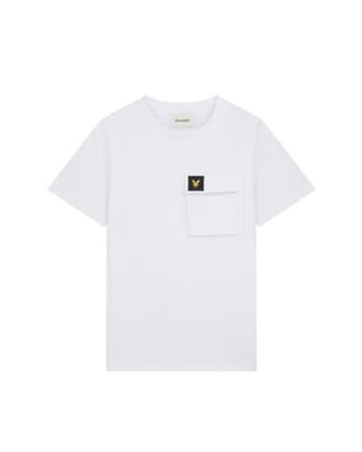 Lyle & Scott White Pocket T Shirt Medium / for men