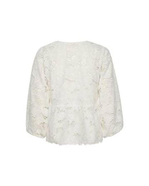 Part Two White Anidas Embroidered Blouse Dk 36 Uk 10