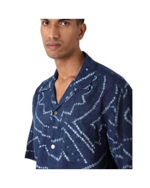Kardo Blue Ronen Shirt Bandhani for men