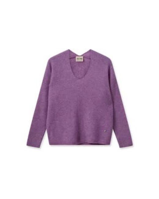 Orquía iris thora v cuello suéter Mos Mosh de color Purple