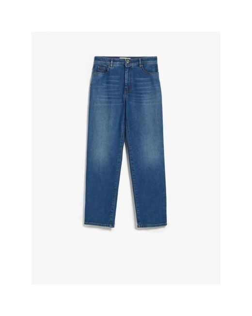 Weekend by Maxmara Ortisei Straight Fit Jeans Col: Navy Denim, Size: 12 in  Blue