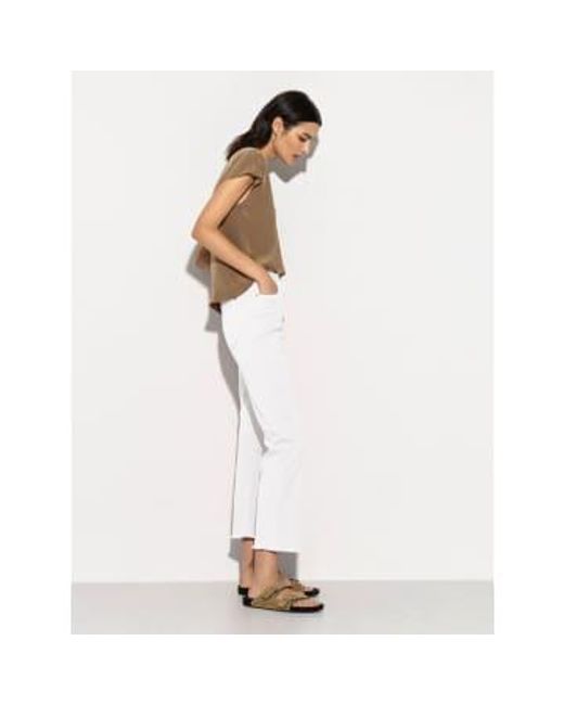 Baby flare jeans blanqueado Luisa Cerano de color White