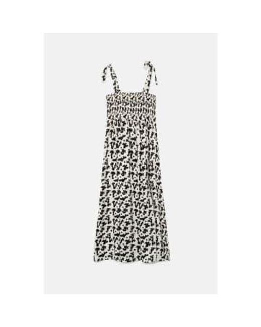 Compañía Fantástica White Long Dress With Coral Print 42c/40121 S