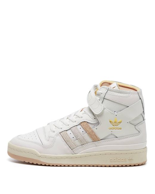 Foro White and Beige 84 HI Trainers Adidas de hombre