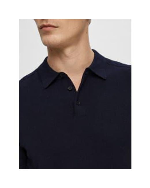 SELECTED Blue Berg Ss Knit Polo for men
