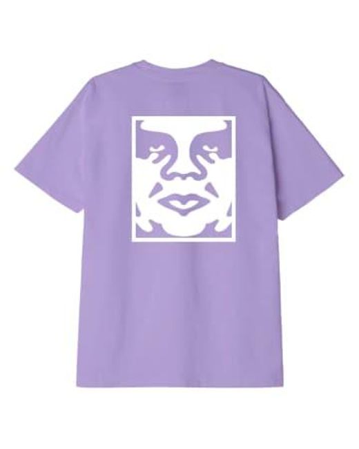 Obey Purple Bold Icon Heavyweight T-shirt Digital Lavender Lavender for men