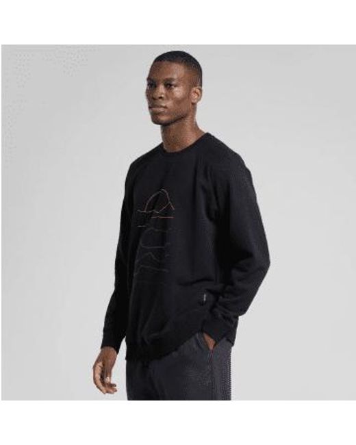 Dedicated Black Sweatshirt Malmoe Sunset Lines Emb S for men
