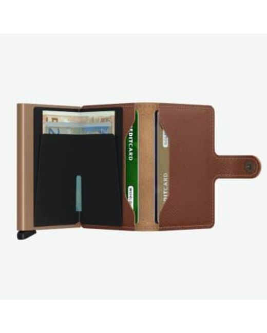 Secrid Brown Mini -Brieftasche mit Kartenschutz RFID