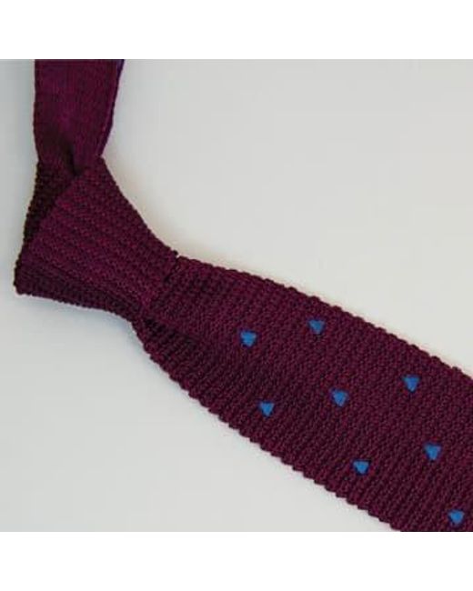 Cravate en soie tricotée avec s triangles brodés 40 Colori pour homme en coloris Red