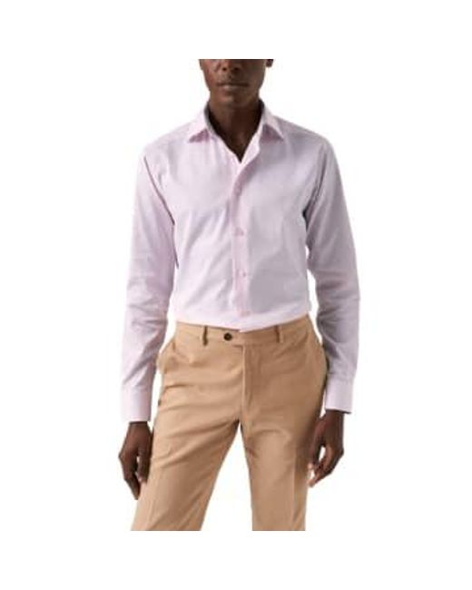 Contemporary Fit Fine Striped Signature Twill Shirt 10001208853 di Eton of Sweden in Purple da Uomo