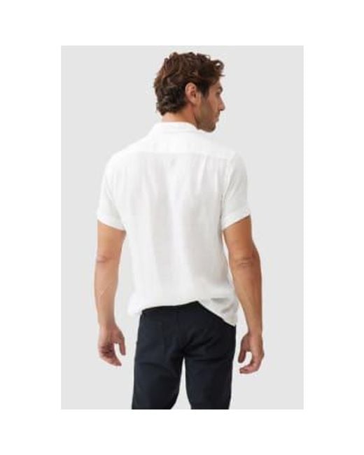 Rodd & Gunn White Palm Beach Short Sleeve Linen Shirt for men