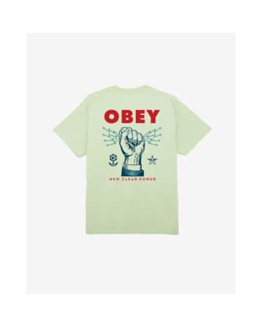 Obey Green New Power T-shirt Cucumber Large for men