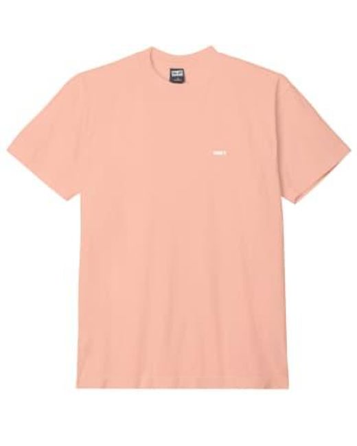 Obey Pink Bold 3 T-shirt Peach Parfait Medium for men