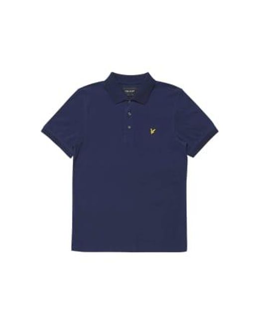 Plain Polo Shirt Navy di Lyle & Scott in Blue da Uomo