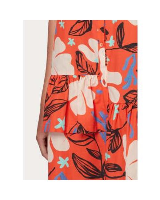 Paul Smith Red Short Coral Print Dress It 40 Uk8