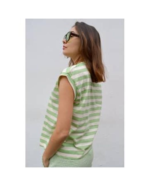 Compañía Fantástica Green Striped Short Sleeve T-shirt Xs