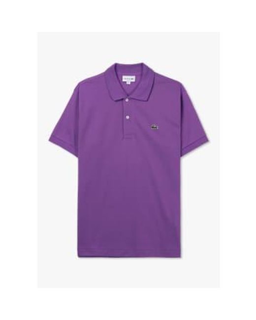 Mens Classic Pique Polo Shirt In di Lacoste in Purple da Uomo