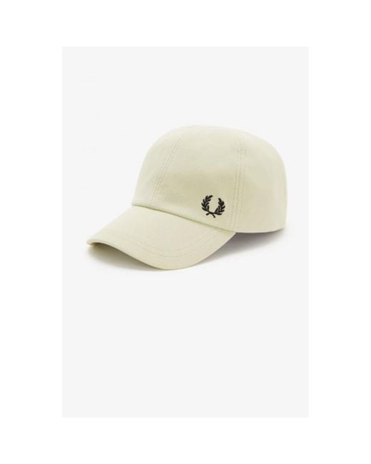 Fred Perry Pique Classic Cap in White for Men | Lyst