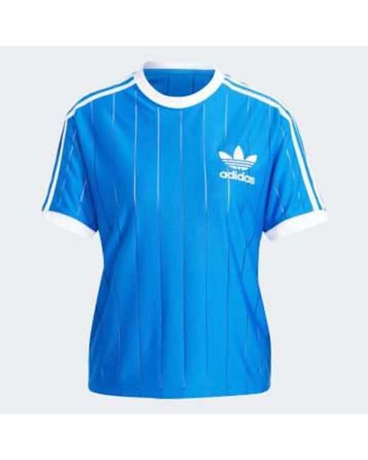 Adidas Blue Addicoro Pinstripe T -shirt 3 Bands