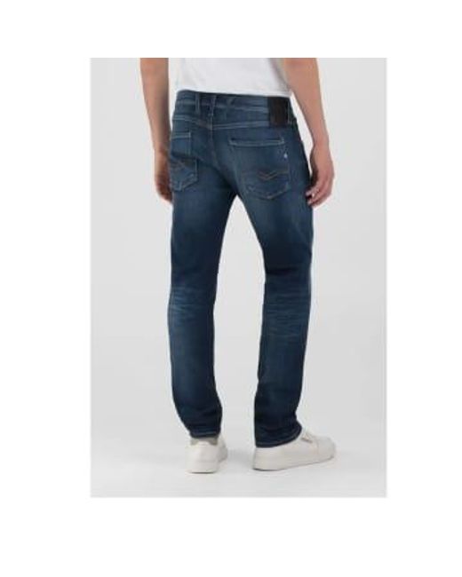 Replay Blue Anbass Slim Fit Hyperflex Jeans for men