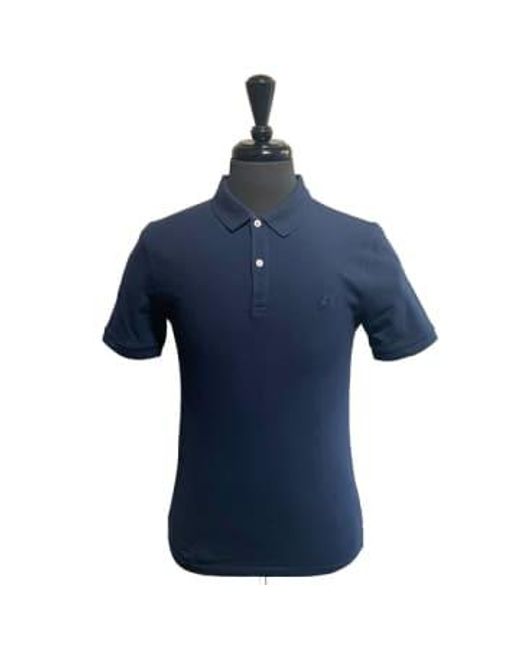 Navy Marino Blue Piquet Cotton Slim Fit Polo T-shirt Vilebrequin pour homme