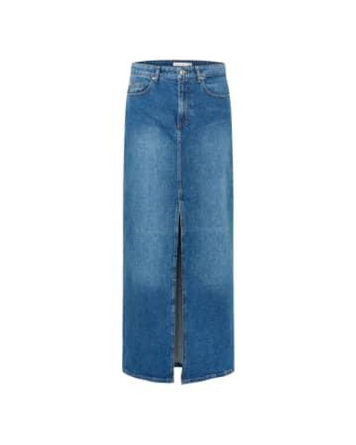Inwear Blue Pheifferiw Long Skirt Medium Uk 10