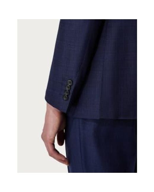Canali Blue Dark Crossweave Detail Wool Kei 2 Button Jacket 13275-cf00863-315 48 for men