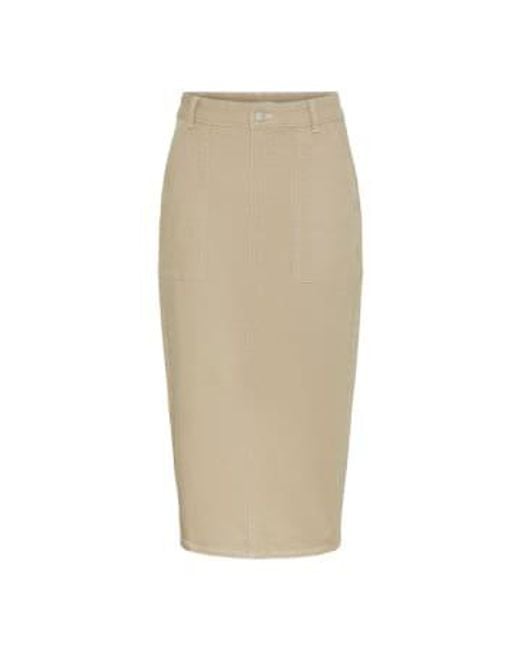 Yas Or Kamina Hw Ankle Skirt White Pepper di Y.A.S in Natural