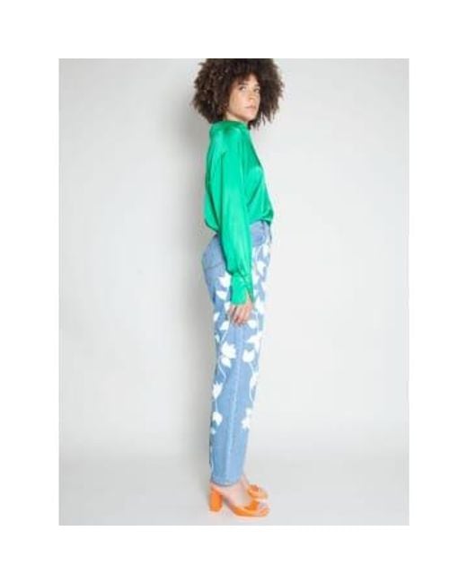 FANFARE High Waisted Organic & Recycled Petal Blue Jeans Uk 4