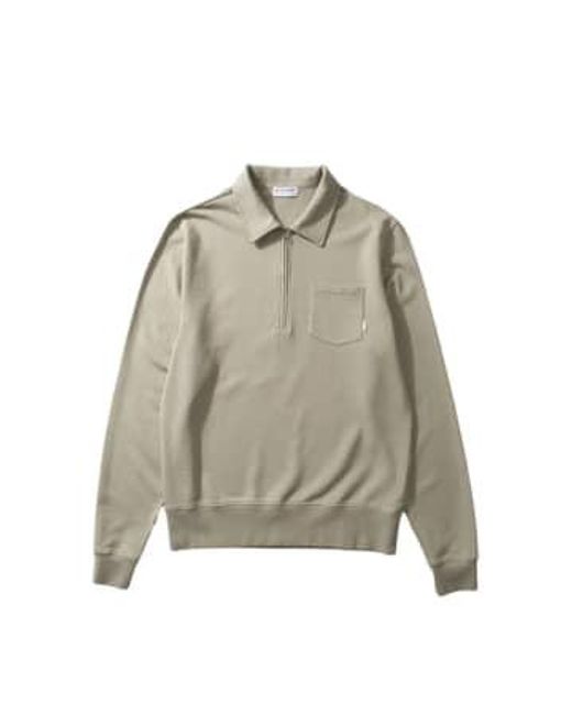 Edmmond Studios Schlichtes taupefarbenes Sweatshirt mit 1/4-Reißverschluss in Gray für Herren