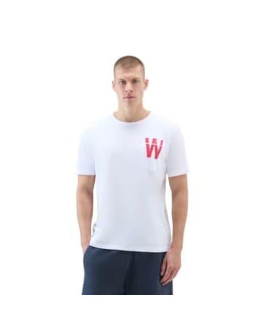 Woolrich White T-shirt Flag Uomo Bright S for men